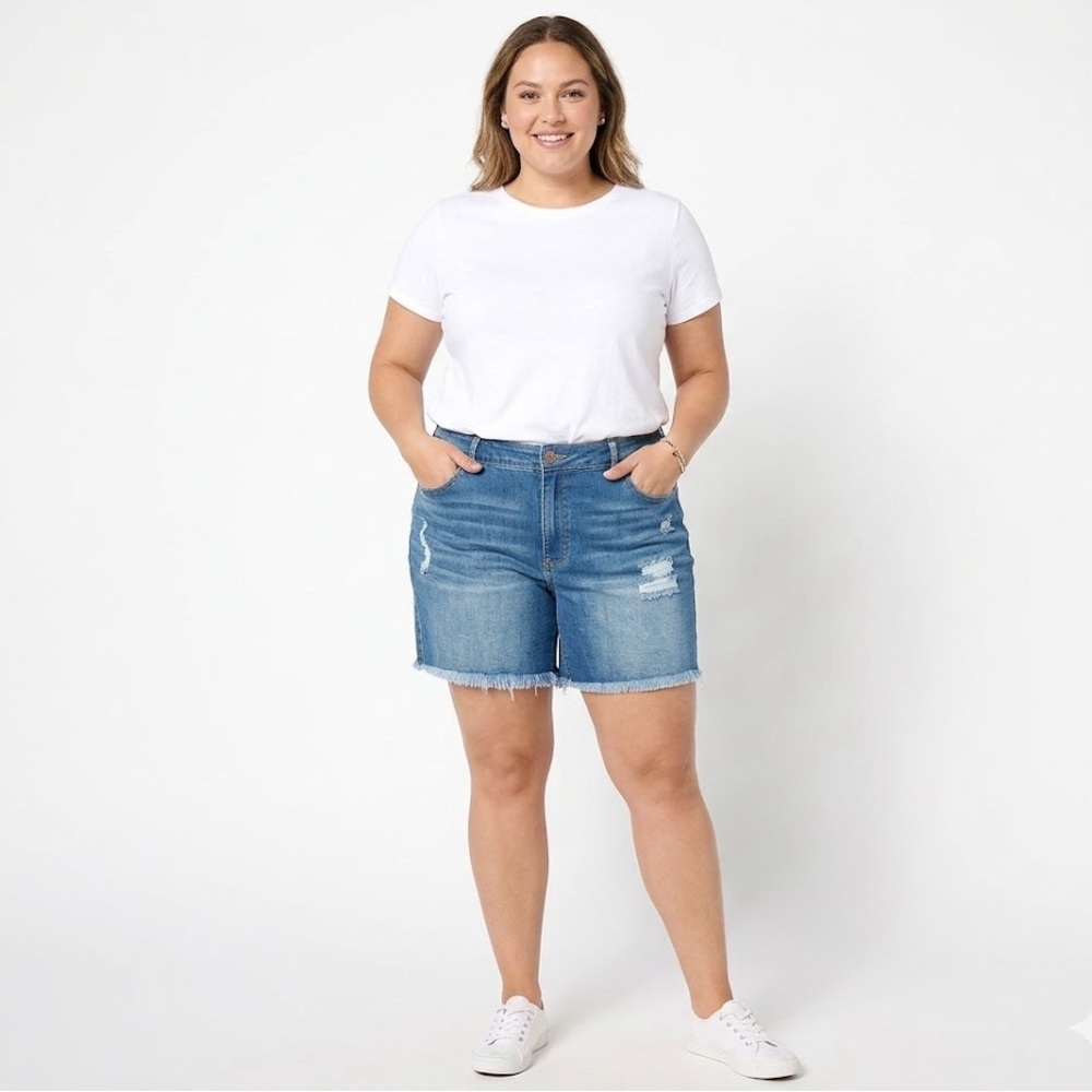 Denim Distressed Women Shorts 3XL - Picture 1 of 8